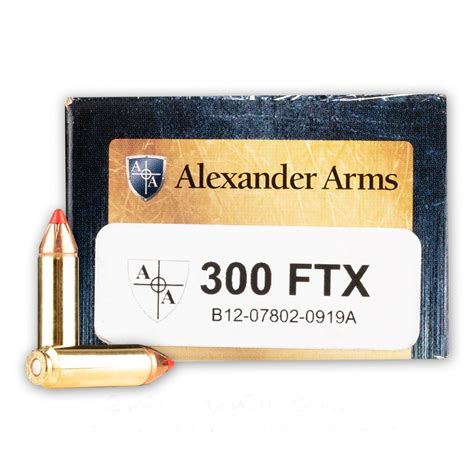 50 Beowulf 300 Grain FTX Alexander Arms 20 Rounds Ammo