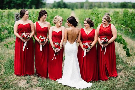 Winery Wedding Red And Pink Wedding Bouquets And Centerpiece Luxury