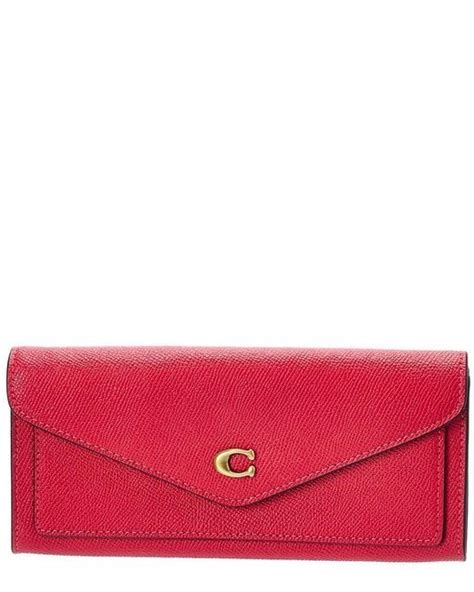 Coach Wyn Soft Crossgrain Leather Wallet In Red Lyst Uk