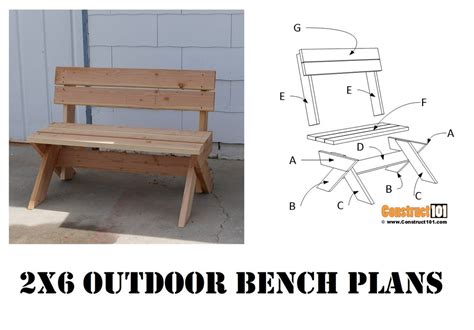 Diy 2x6 Outdoor Bench Plans Etsy