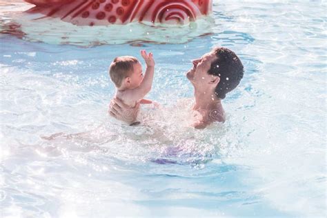 Father With Son In The Swimming Pool Father S Day Parent Stock Photo
