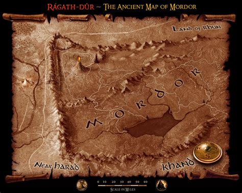 Map Of Mordor ~ Rágath Dûr Mordor ~ The Land Of Shadow Word Map