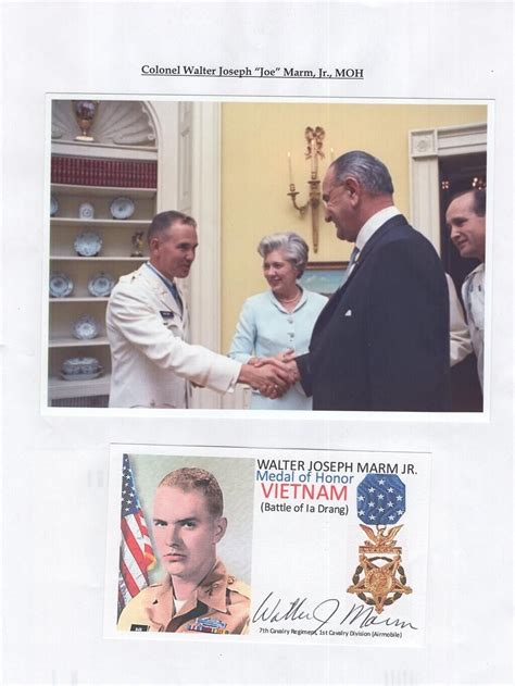 Walter Marm Jr Signed Notecard Vietnam War Moh Recipient Battle Of Ia
