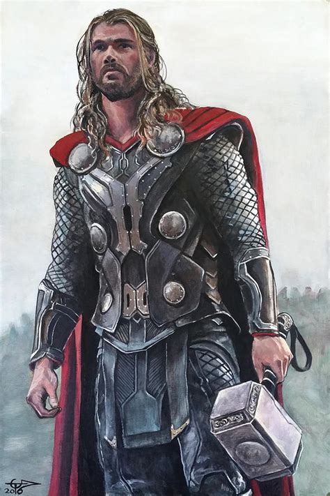 Thor The Thunder God Painting By Tom Carlton Pixels
