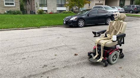 Skeleton Riding A Remote Controlled Electric Wheelchair Youtube
