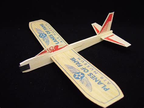 Balsa Wood Airplane Models With A Rubber Band To Wind Up The Propeller