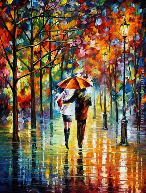 Leonid Afremov Under The Red Umbrella Painting Best Paintings For Sale