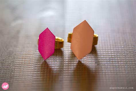 Origami Ring Tutorial Hexagonal Jewel Paper Kawaii In 2020