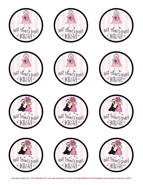 Printable Bridal Shower Cake Toppers