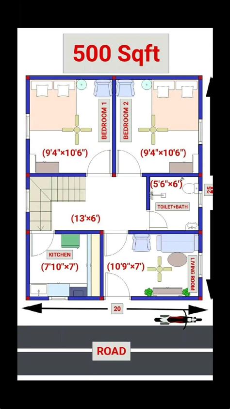 House Plan 500 Sqft Small House Low Budget House Structural