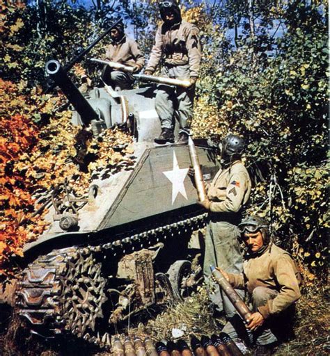 World War Ii In Color The Crew Of An American M4 Sherman Tank
