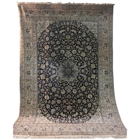 Big Persian Fine Wool And Silk Nain Rug For Sale At 1stdibs