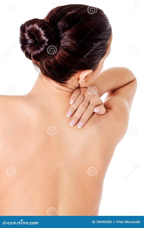 Picture Of A Woman Touching Her Shoulder Stock Image Image Of Distress Aged
