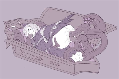 Rule 34 1girls Absurdly Large Tentacle Anal Ass Casket Cheek Bulge Clothed Sex Clothing Coffin