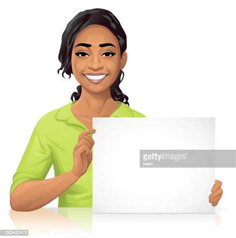 African American Woman Holding Blank Sign Photos And Premium High Res