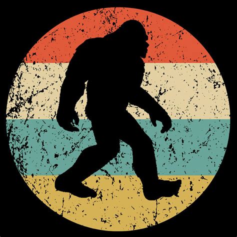 Bigfoot Retro Sasquatch Circle Icon Digital Art By Kevin Garbes Fine