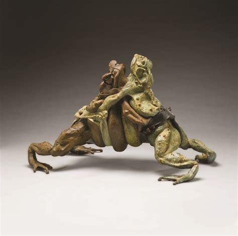 Large Sumo Wrestling Toads Sculpture By Steve Worthington Fine Art