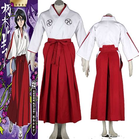 Japanese Manga Anime Cos Bleach Kuchiki Rukia Cosplay Costumes Kendo