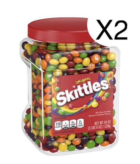 Skittles Original Assorted Fruity Candy Party Jumbo Pantry Size Jars