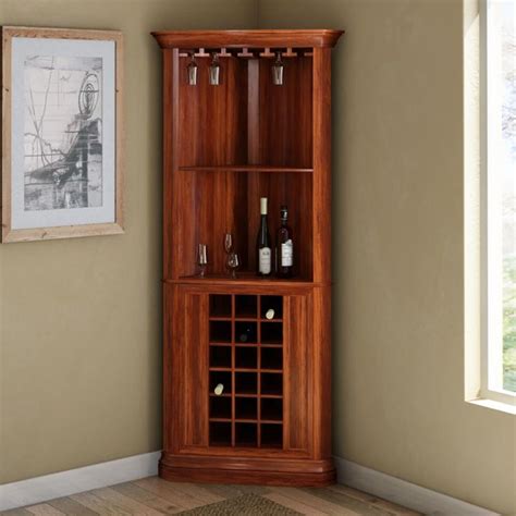 Bar cabinets are a surefire way to level up your home bar setup. Louis Rustic Solid Wood Corner Bar Cabinet in 2021 ...