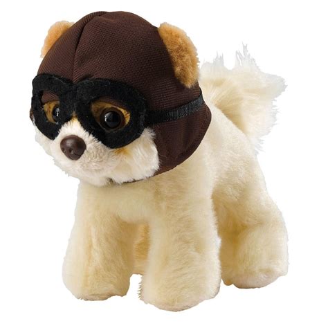 Gund Itty Bitty Boo Pomeranian Boo Wearing Pilot Helmet And Goggles