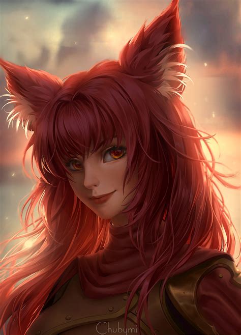 Cute Redhaired Fox Girl Original Anime Character 07