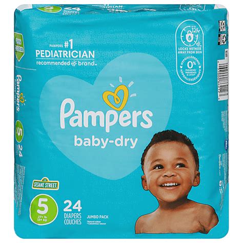 Pampers Baby Dry Jumbo Pack Size 5 27 Lb Sesame Street Diapers 24 Ea