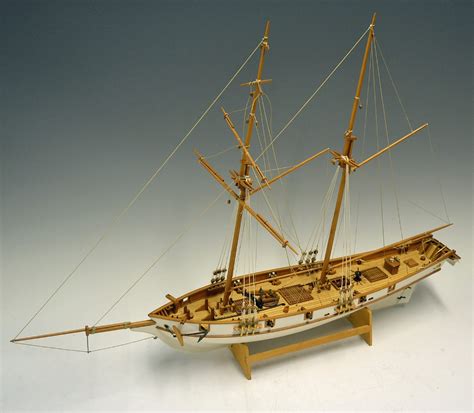 Mullocks Auctions Wooden Armed Schooner Model Ship A Finely Made