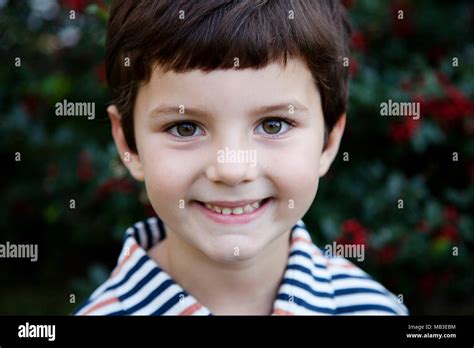 Head And Shoulders Portrait Of Smiling Boy Stock Photo Alamy