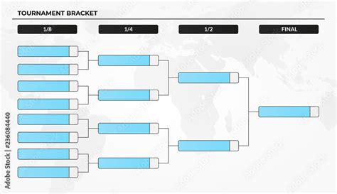 Blank Tournament Bracket Template For World Cup Competitions Stock
