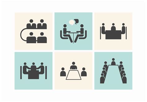 Business Meeting Tables Vector Icons 91124 Vector Art At Vecteezy