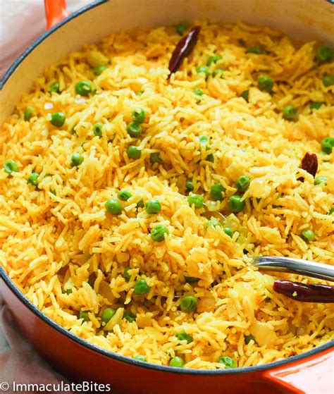 In indonesia, people make yellow rice to celebrate birthdays or other special occasions, and the rice is traditionally molded with a cone before serving. Yellow Rice - Immaculate Bites