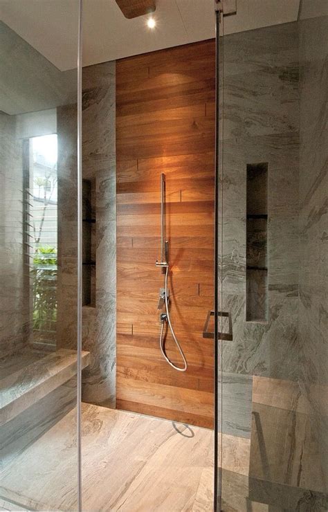 Teak Shower Wall Bathroom Remodel Ideas Pinterest