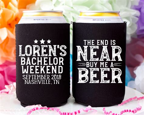 Bachelor Party Favor Bachelor Can Coolers Groomsman T Etsy