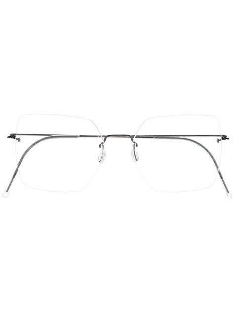 Lindberg Square Rimless Eyeglasses Farfetch