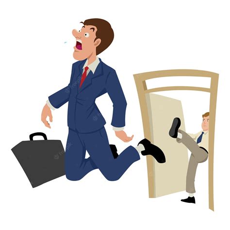 Premium Vector Cartoon Illustration Of A Businessman Being Kicked Out