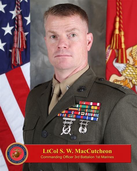 Lieutenant Colonel W Maccutcheon 1st Marine Division Biography