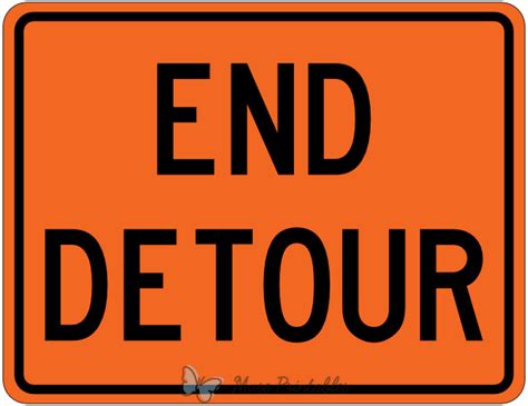 Printable End Detour Sign
