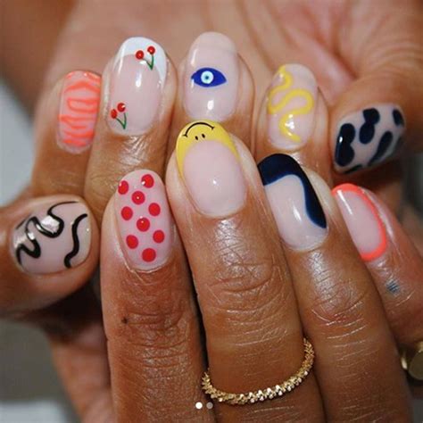 mix and match nails for when you re not sure which design to choose funky nails gel nails