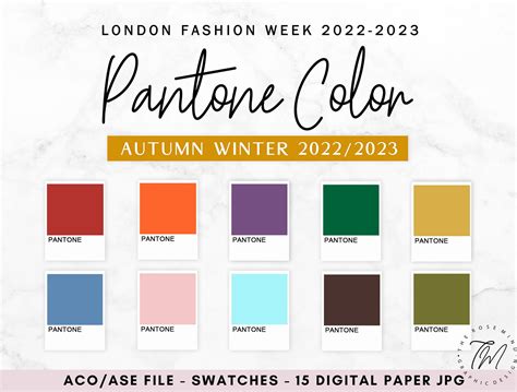 Pantone Color 2022 2023 London Fashion Week Herfst Winter Etsy Nederland
