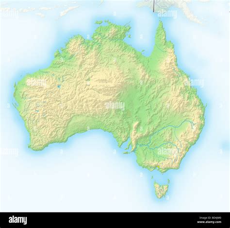 Australia Shaded Relief Map Stock Photo Alamy
