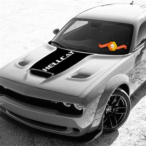 Dodge Challenger 2015 2021 Hood Hellcat Vinyl Decal Sticker Stripe