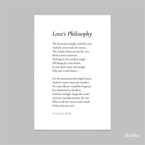 Loves By Percy Bysshe Shelley Poem Print Poetry Print T Etsy