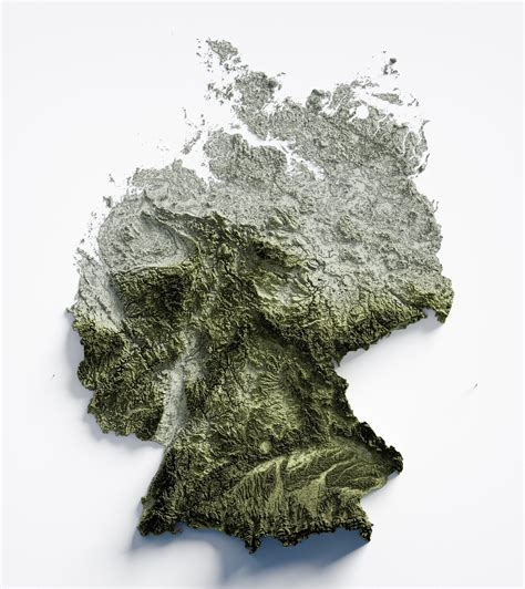 A Relief Map Of Germany Using Real Topographic Data Rdeutschland