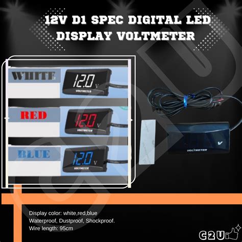 12v D1 Spec Digital Led Display Voltmeter Car Motorcycle Voltage Volt