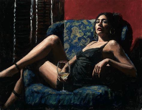 Vanessa in the Blue Flowers Chair painting | Fabian Perez Art