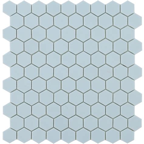 Matte Light Blue Hexagon Tile H35925m Aquablu Mosaics