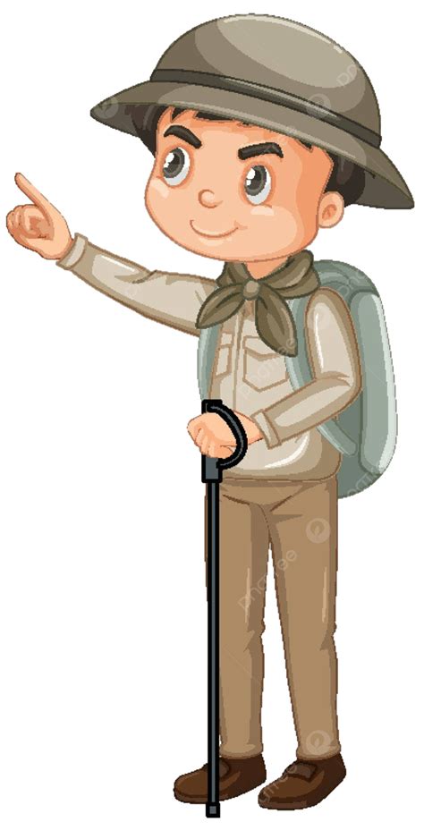 Boy Wearing Safari Outfit On White Background Uniform Kids Vector