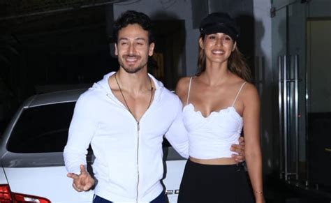 Disha Patani And Tiger Shroff Twinning In White Spotted Together See
