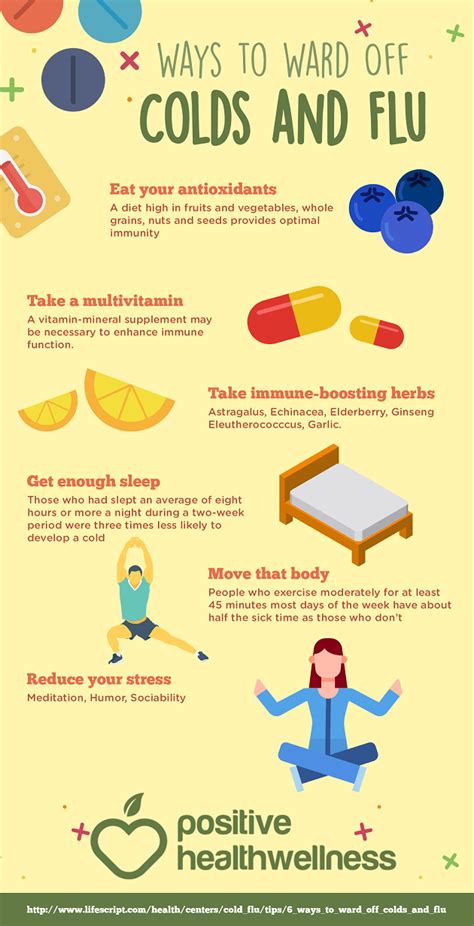 6 Ways To Ward Off Colds And Flu Infographic Positive Health Wellness